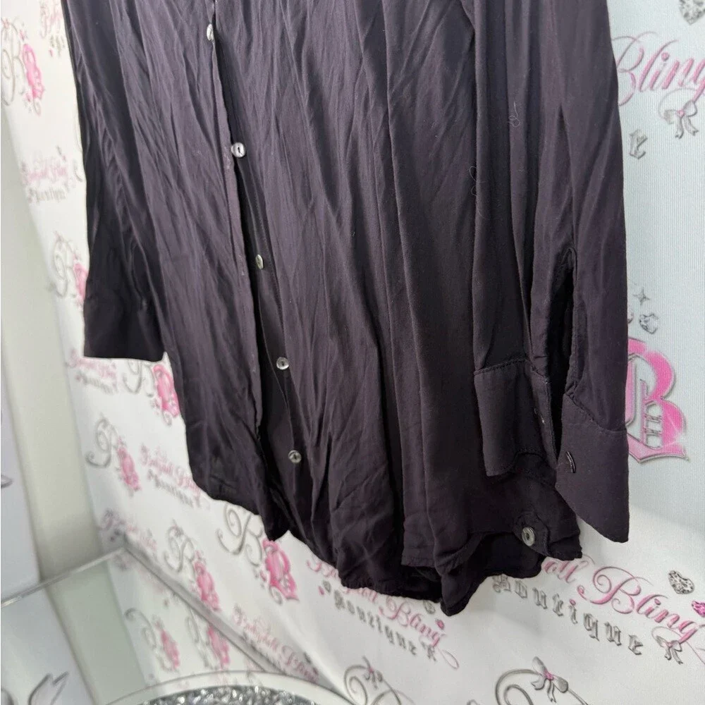 Velvet by Graham & Spencer shirt long sleeve Charcoal Button Down Women's Shirt